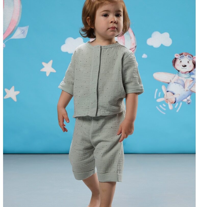 Памучна риза и панталон - Бледозелен Naeve