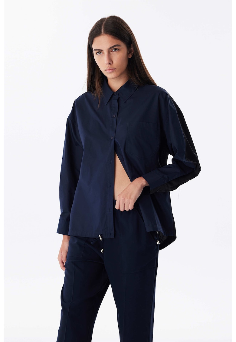 Памучна риза с джоб - Ултрамарин синьо TWIST