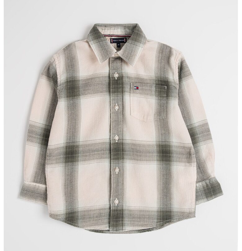 Памучна риза с каре - Зелен/Светло бежово Tommy Hilfiger