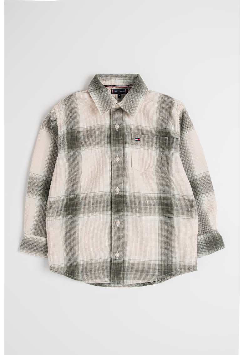 Памучна риза с каре - Зелен/Светло бежово Tommy Hilfiger