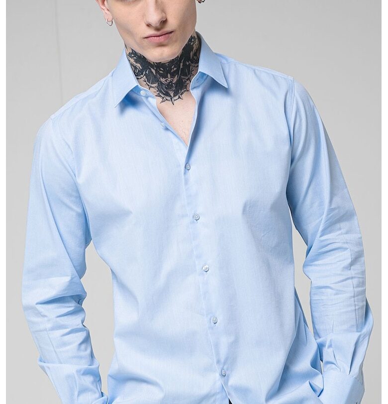 Памучна риза с класическа яка - Лавандула Karl Lagerfeld