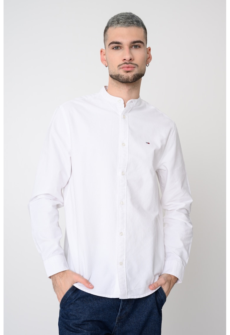 Памучна риза с лого - Бял Tommy Jeans