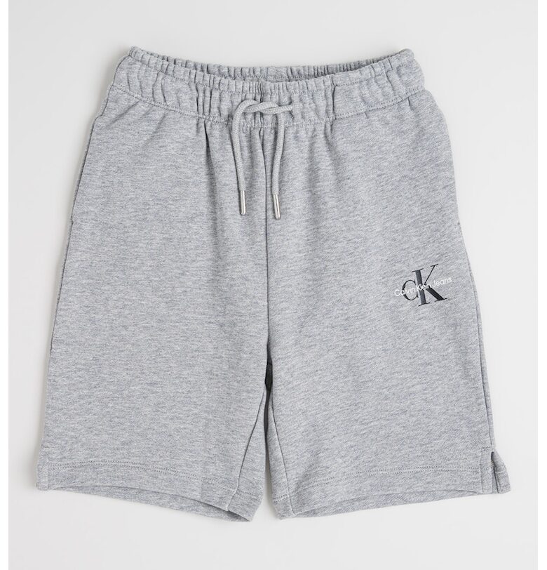 Памучна риза с малко лого - Сив меланж CALVIN KLEIN