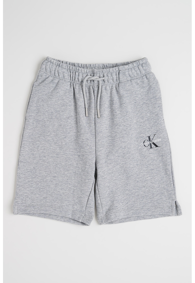 Памучна риза с малко лого - Сив меланж CALVIN KLEIN