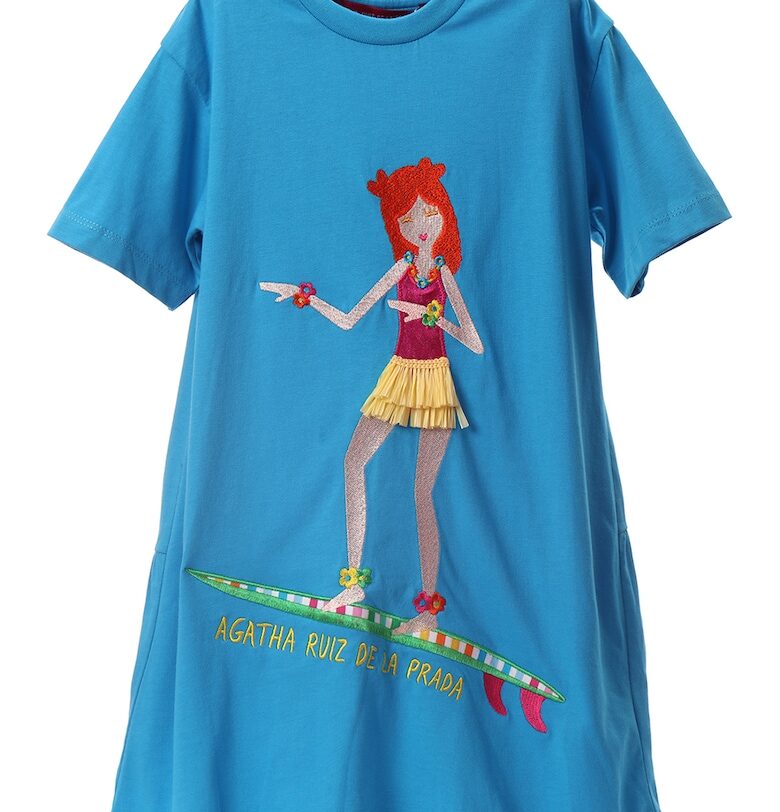 Памучна рокля с бродерии - Тюркоаз Agatha Ruiz de la Prada