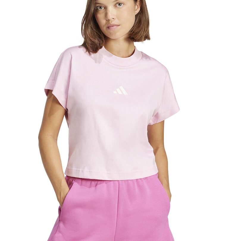 Памучна тениска ALL SZN с лого - Бледо розово adidas Sportswear