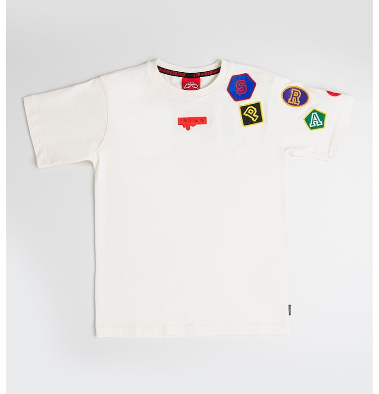 Памучна тениска Basic No Basic - Червен/Син/Крем Sprayground