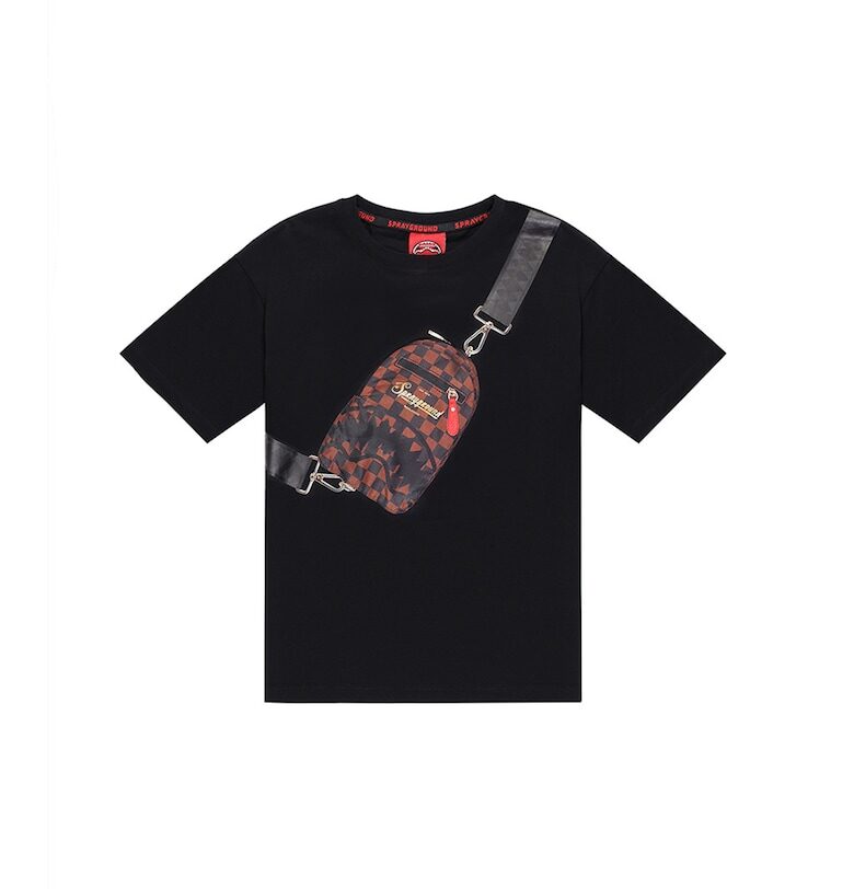 Памучна тениска Takeover The Throne - Тъмнокафяв/Черен Sprayground