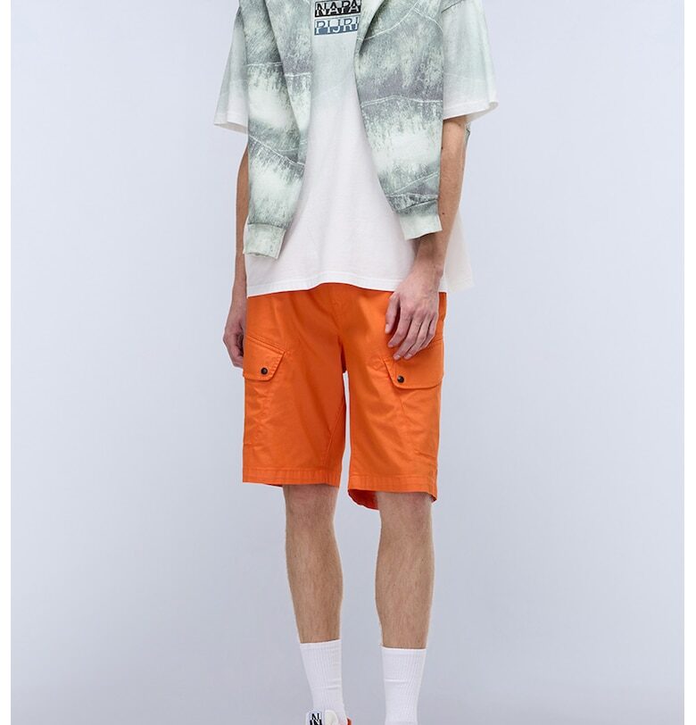 Памучна тениска Tora с принт - Бял/Бледозелен Napapijri