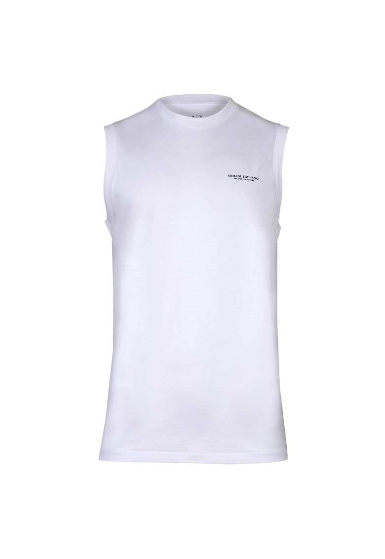 Памучна тениска без ръкави - Бял ARMANI EXCHANGE