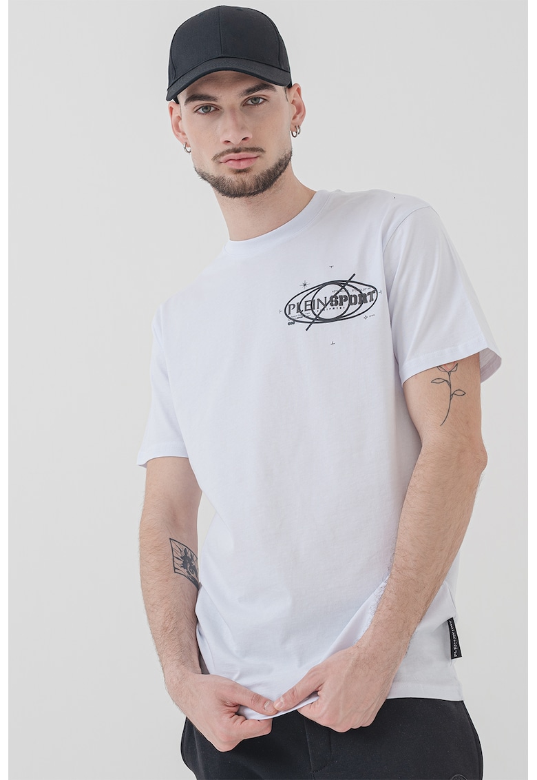 Памучна тениска с лого - Бял Plein Sport
