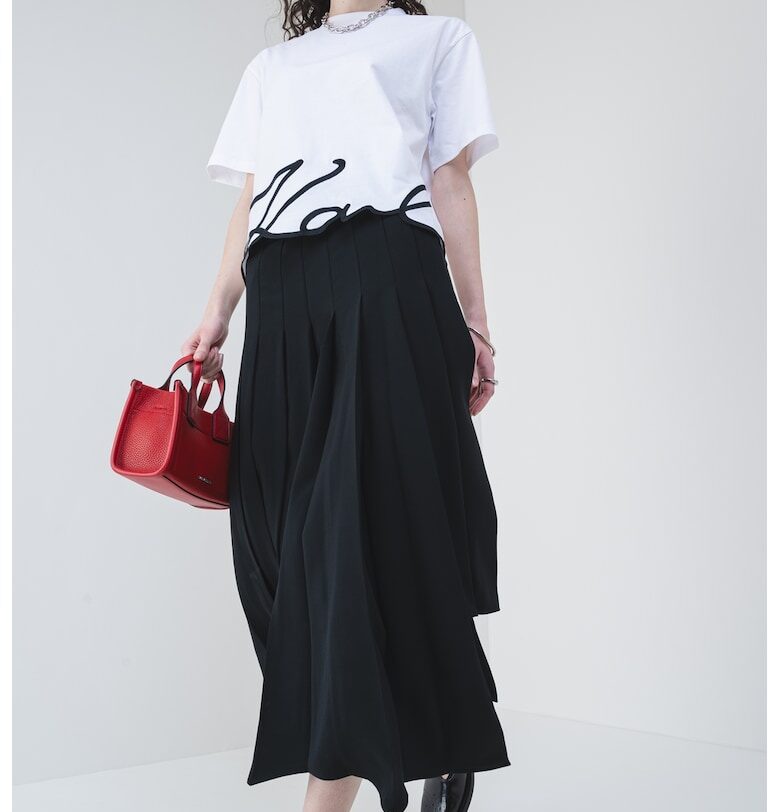 Памучна тениска с лого - Бял/Черен Karl Lagerfeld