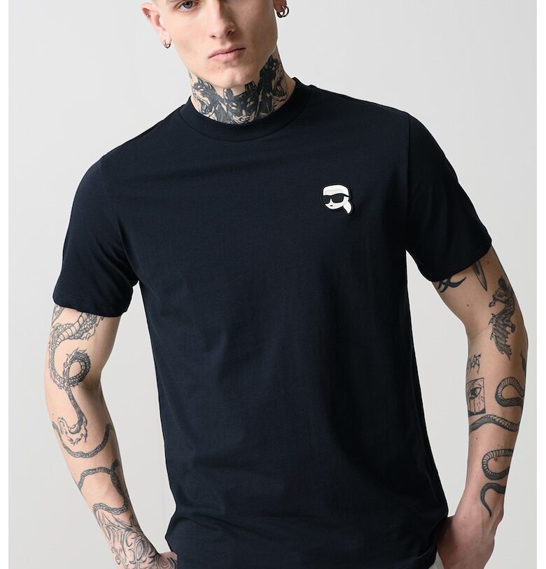 Памучна тениска с лого - Ултрамарин синьо Karl Lagerfeld