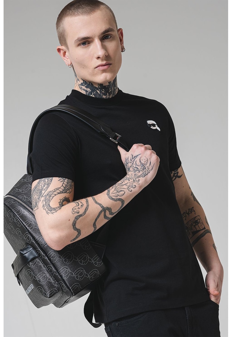 Памучна тениска с лого - Черен Karl Lagerfeld