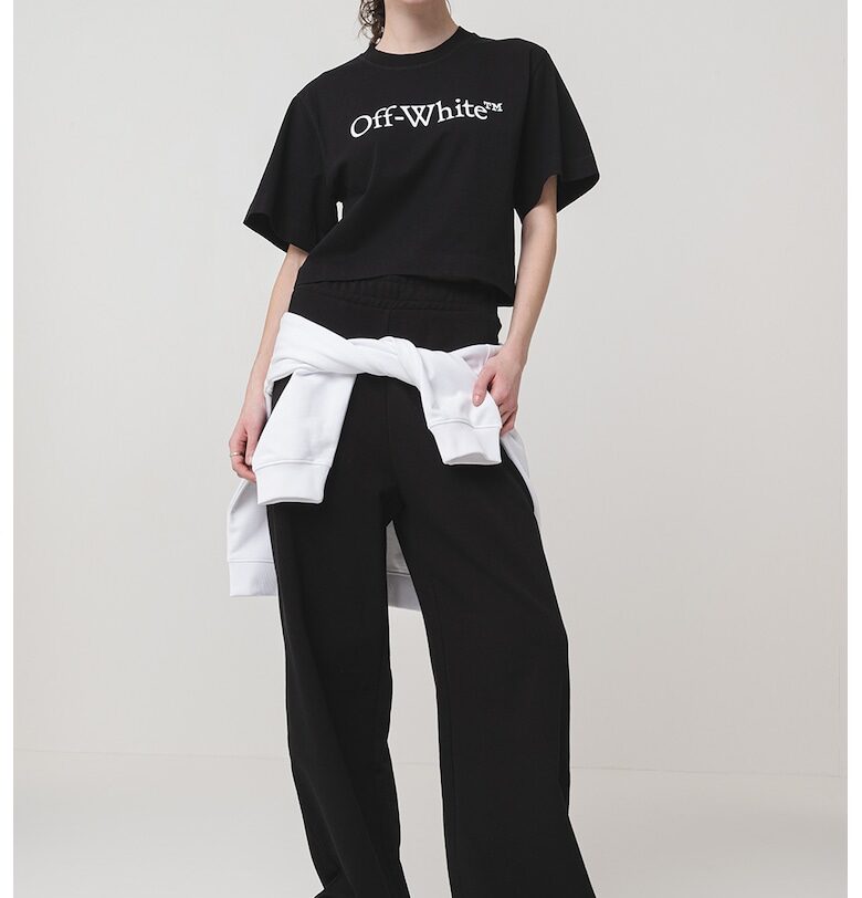 Памучна тениска с лого - Черен OFF-WHITE