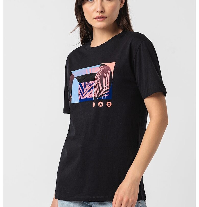 Памучна тениска с овално деколте - Черен ARMANI EXCHANGE