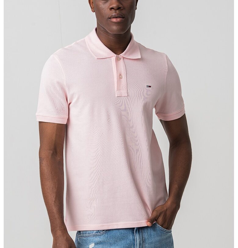 Памучна тениска с яка Tommy Jeans