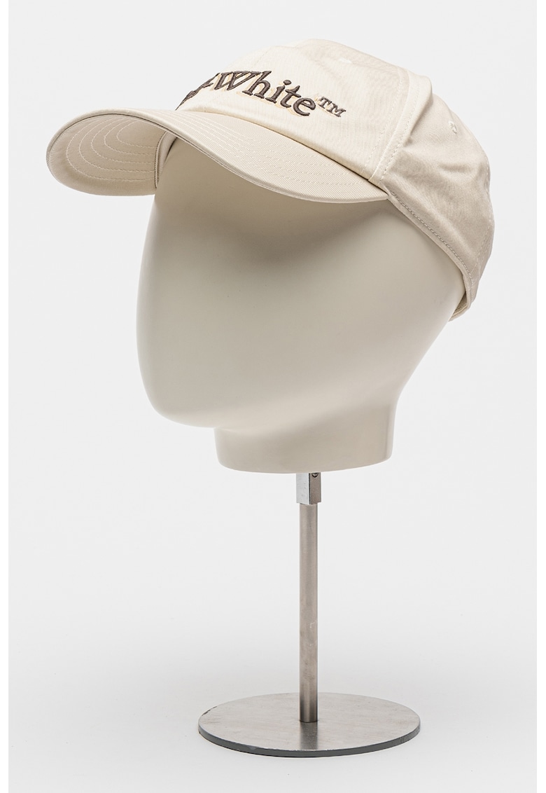 Памучна шапка с лого - Бежов OFF-WHITE