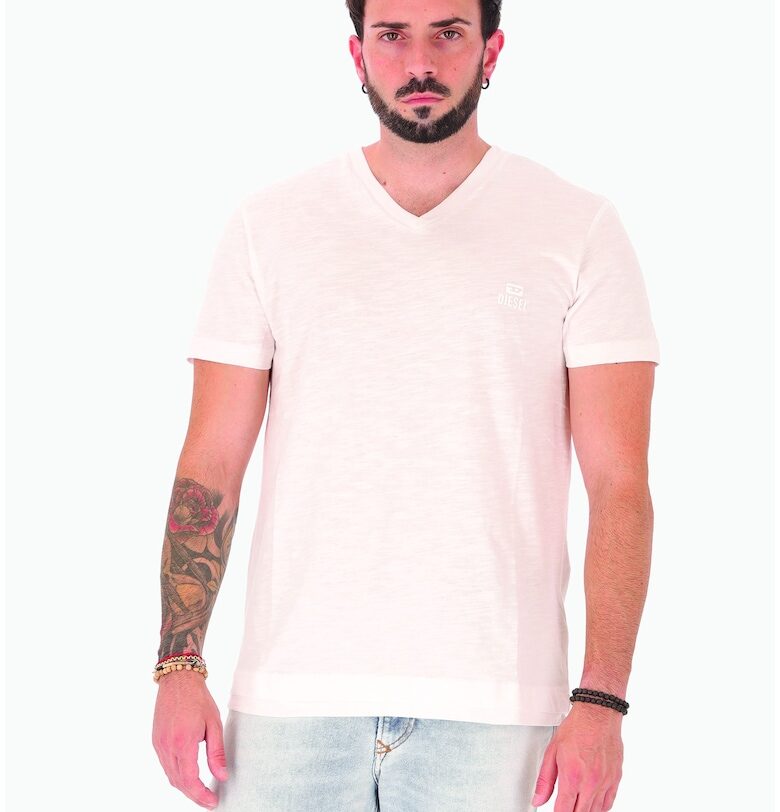 Памучна шпиц тениска - Бял Diesel