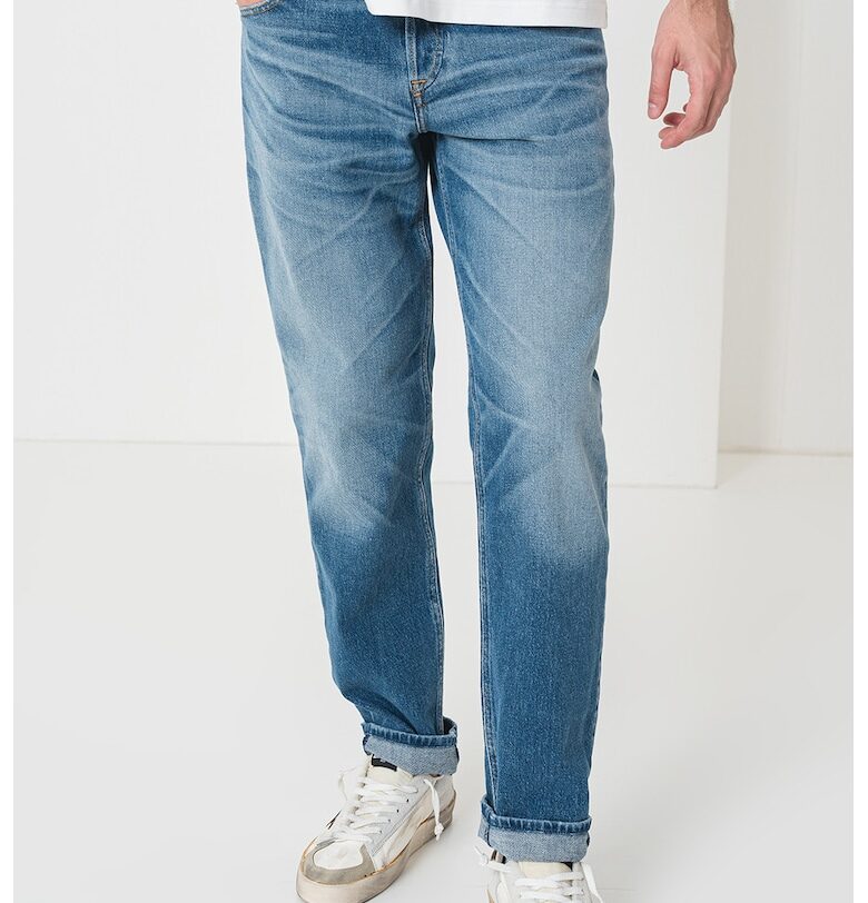 Памучни дънки с копчета - Син меланж Diesel