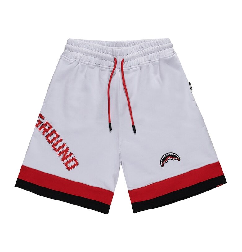 Памучни шорти Daily с връзка на талията - Бял/Аленочервен Sprayground