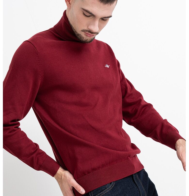 Памучно поло - Тъмночервен Gant