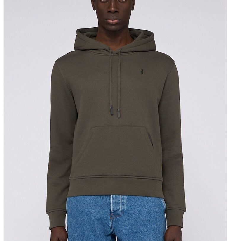 Памучно худи с джоб кенгуру - Тъмнокафяв Trussardi