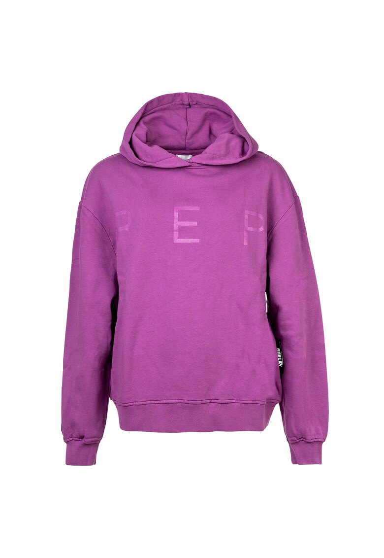 Памучно худи с лого - Виолетов Replay