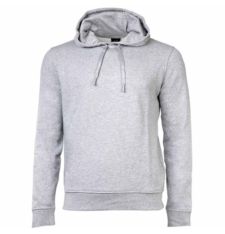 Памучно худи с лого - Сив ARMANI EXCHANGE