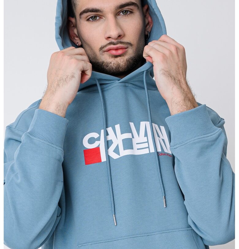 Памучно худи с лого - Тюркоаз CALVIN KLEIN JEANS