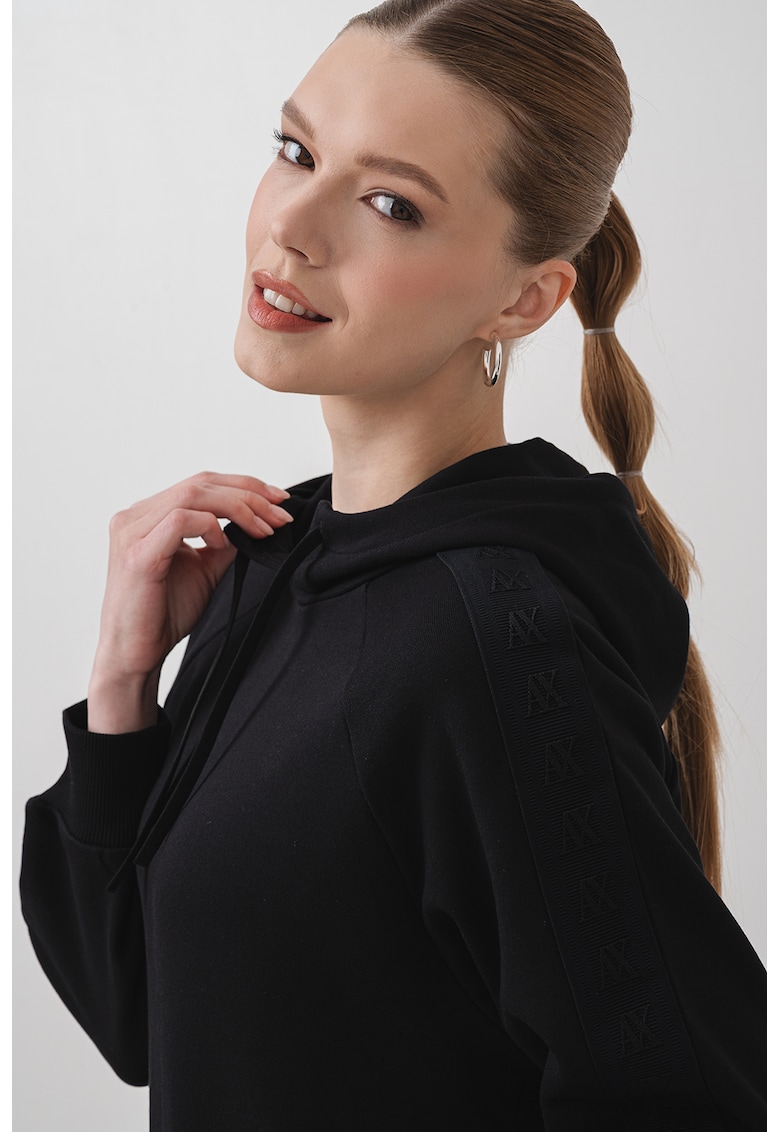 Памучно худи с реглан ръкави - Черен ARMANI EXCHANGE