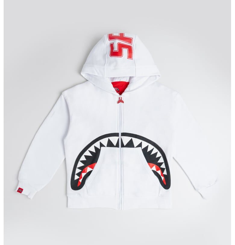 Памучно худи с цип Daily - Червен/Бял Sprayground