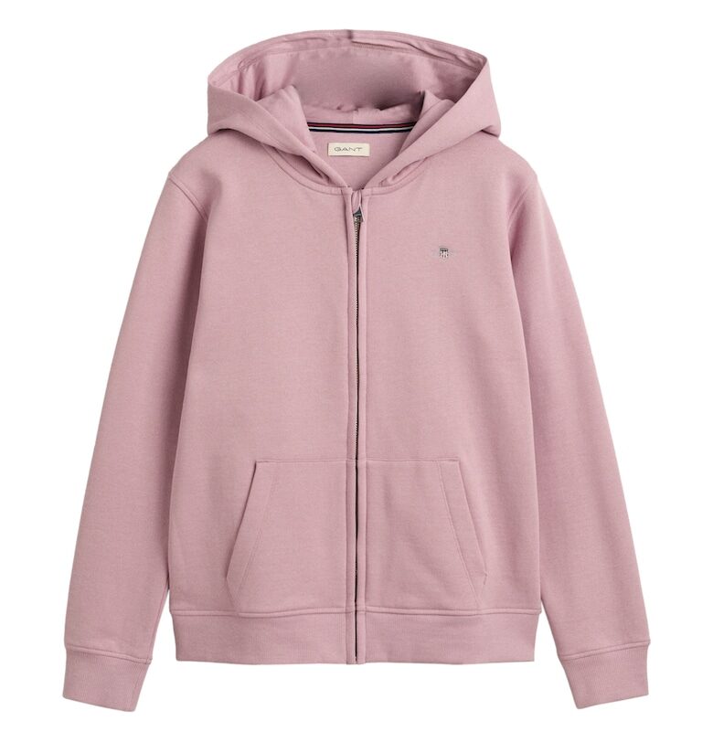 Памучно худи с цип - Лилав Gant