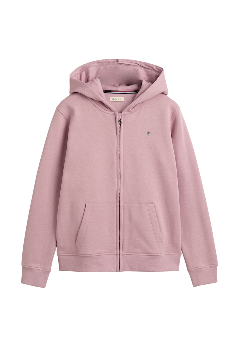 Памучно худи с цип - Лилав Gant