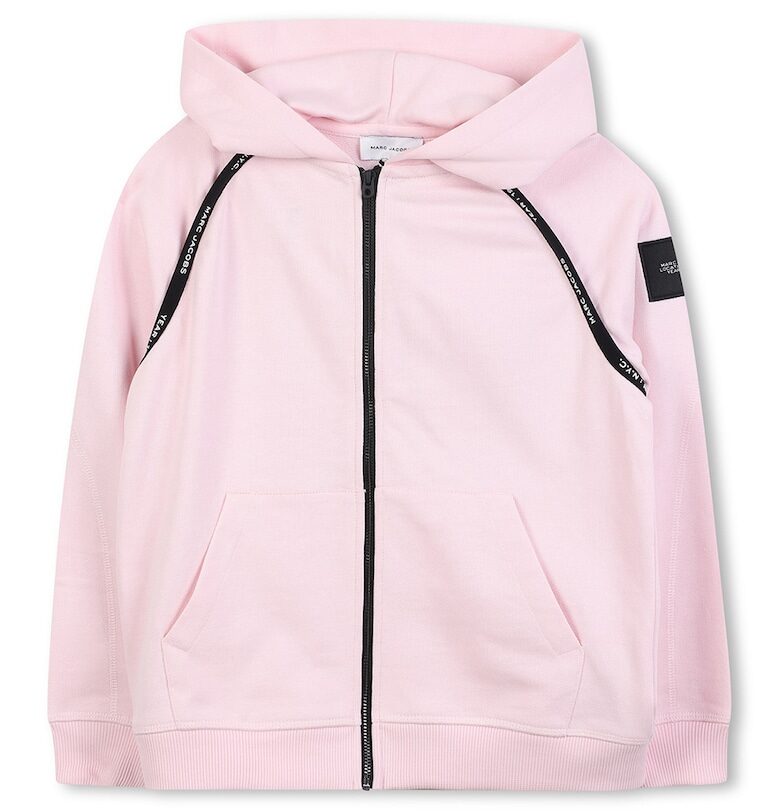 Памучно худи с цип - Пастелнорозов Marc Jacobs