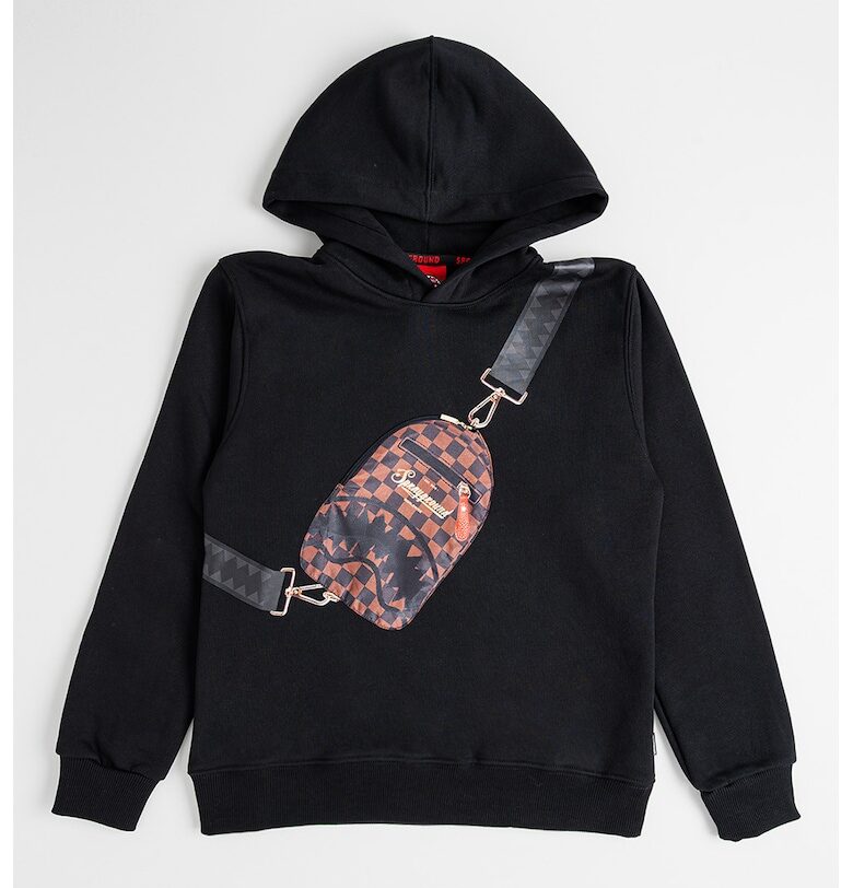 Памучно худи с шарка - Черен Sprayground