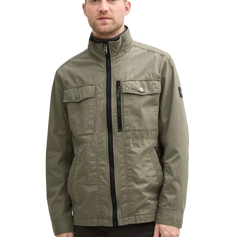 Памучно яке с джобове - Маслинено зелено Tom Tailor