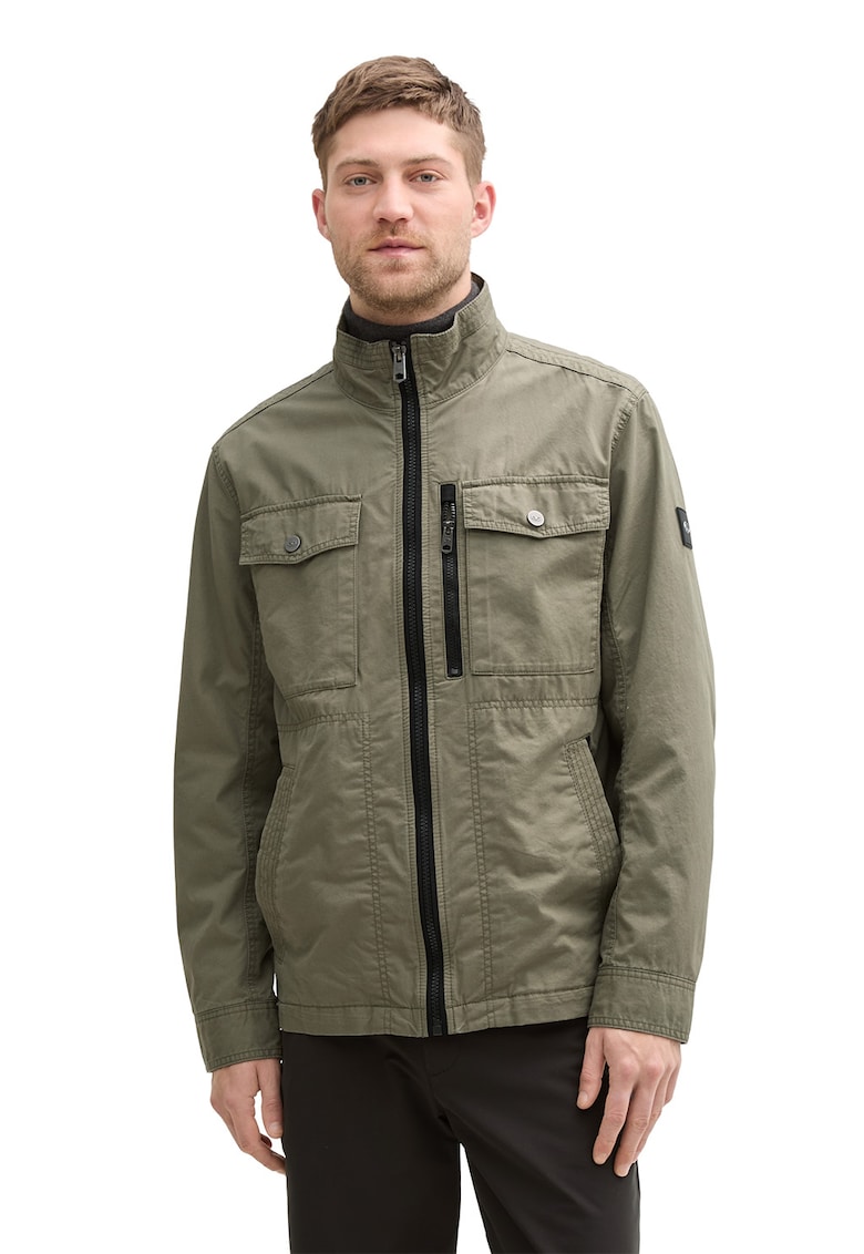 Памучно яке с джобове - Маслинено зелено Tom Tailor