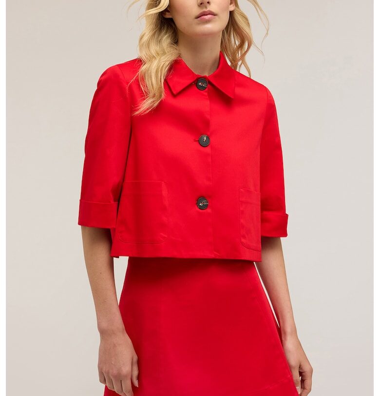 Памучно яке с къси ръкави - Червен Motivi