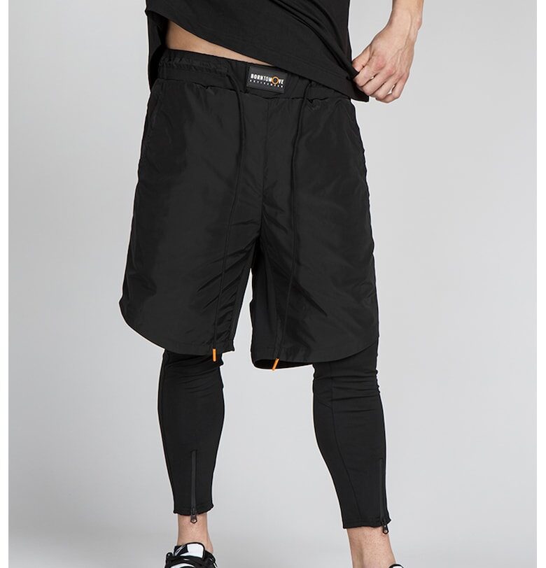 Панталон с връзка и дизайн 2в1 - Черен BORNTOMOVE ACTIVEWEAR