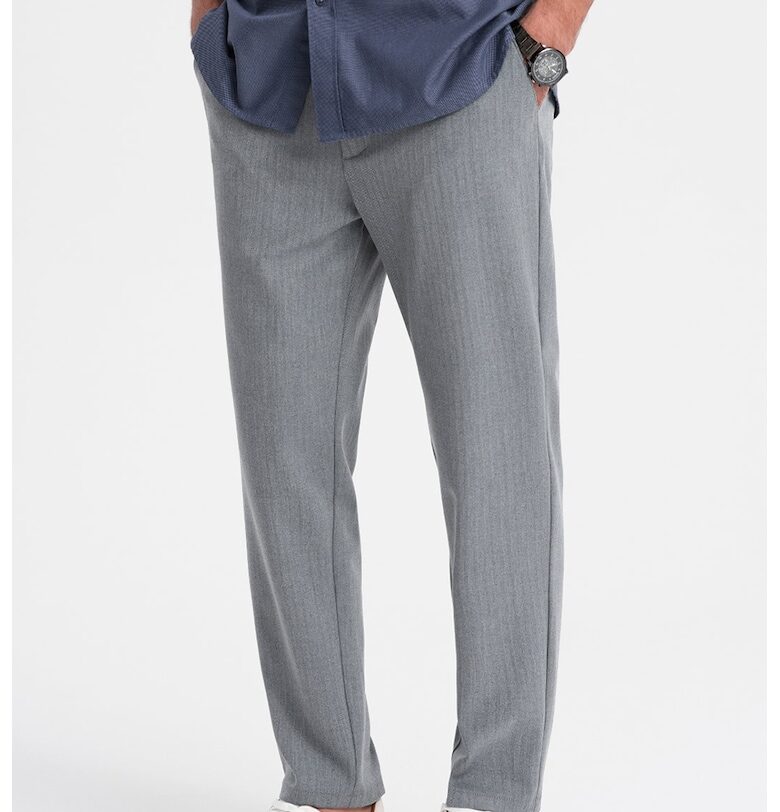 Панталон с еластична талия - Сив меланж OMBRE