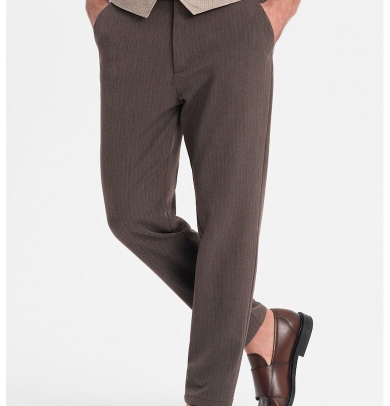 Панталон с еластична талия - Тъмнокафяв OMBRE