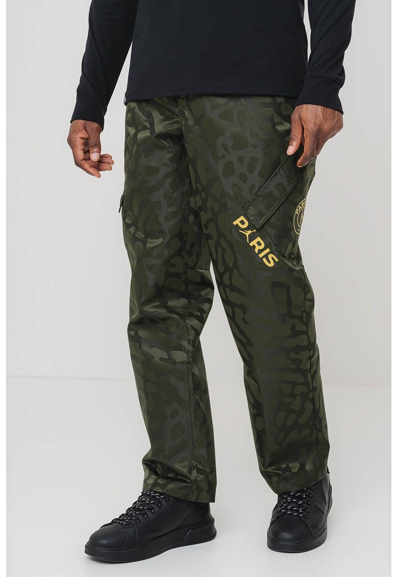 Панталон с еластична талия и принт - Бледожълт/Бледо каки/Аква зелено Nike