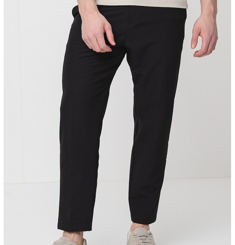 Панталон с еластична талия и стеснен крачол - Черен BOSS