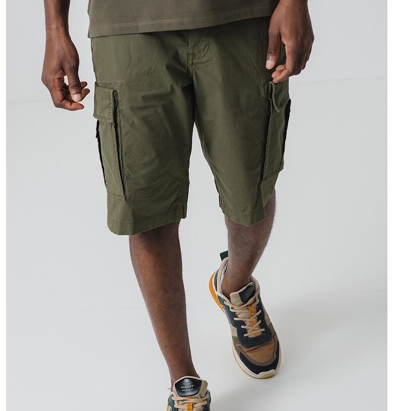 Панталон с памук с джобове - Тъмнозелен Timberland