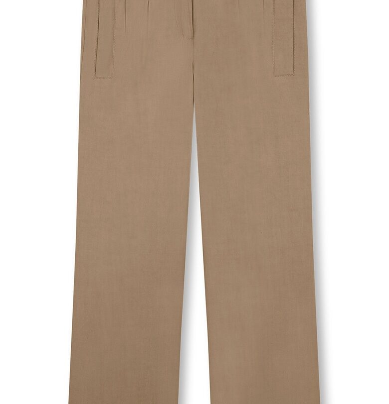 Панталон с памук с широк крачол - Канелено кафяво BOSS Kidswear