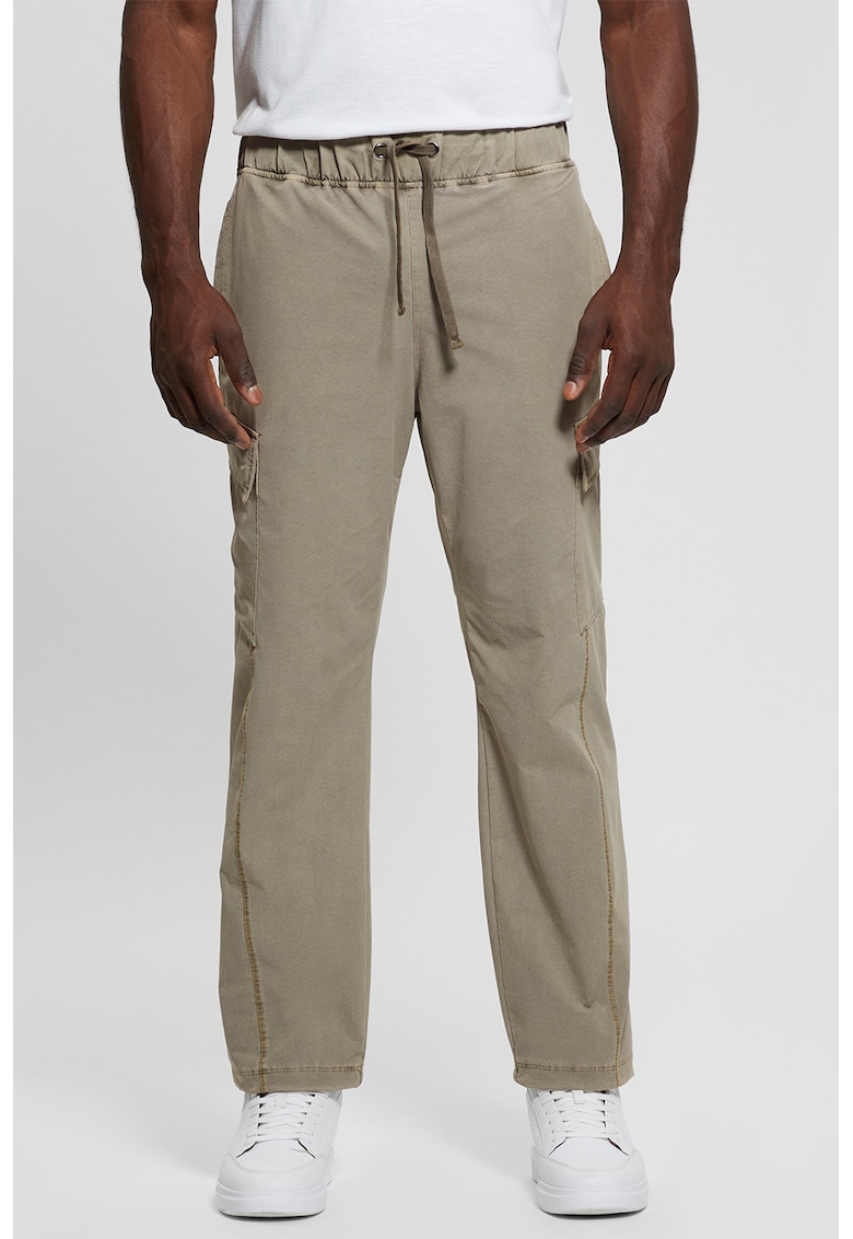 Панталон със средна талия и връзка - Светлозелен GUESS