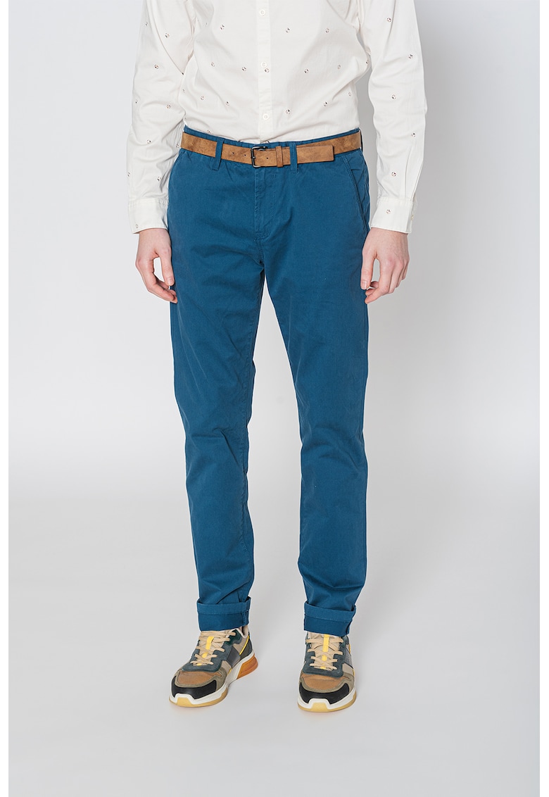 Панталон чино с колан - Тъмносин Tom Tailor
