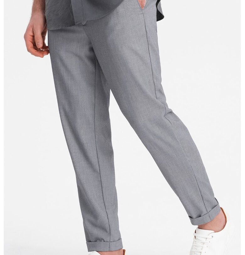 Панталон чино със скосени джобове - Сив меланж OMBRE