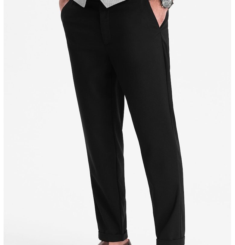 Панталон чино със скосени джобове - Черен OMBRE